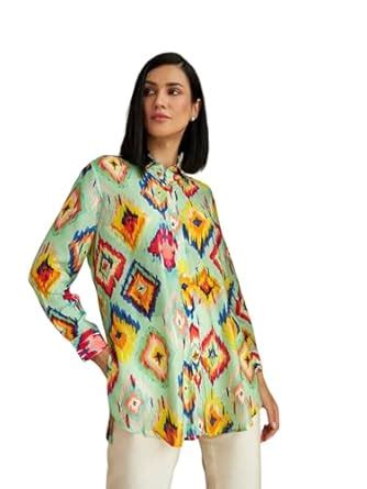 Buy Leriya Fashion Women's Rayon Ikat Printed Casual Shirt Tops for ...