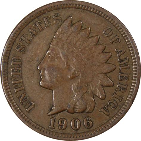 1906 Indian Head Cent XF EF Extremely Fine Bronze Penny 1c Coin Collectible