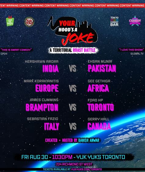 Your Hoods A Joke - A Territorial Roast Battle, Yuk Yuk's Comedy Clubs ...