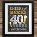 Buy Cheers and Beers to 40 Years Printable Sign, 40th Birthday Sign in ...