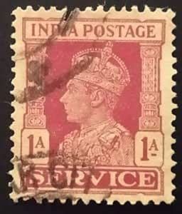 British India Pre-Independence Stamp of King George VI - Service Stamp ...
