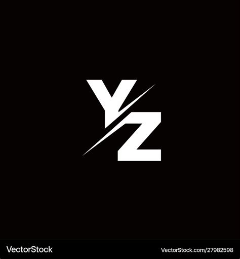 Yz logo letter monogram slash with modern logo Vector Image