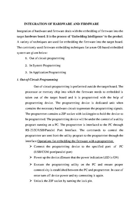 Integration of Hardware and Firmware Techniques for Embedded Systems ...