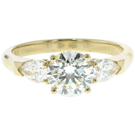 Tiffany and Co. Yellow Diamond Yellow Gold Three-Stone Engagement Ring ...