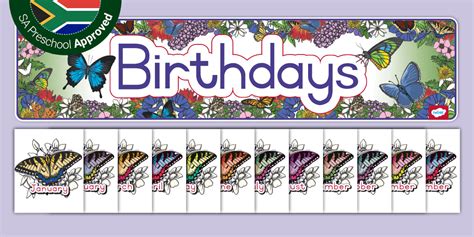 Butterfly Themed Birthday Banner and Chart (teacher made)