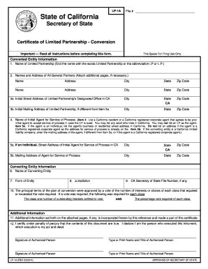 Fillable Online sos ca lp-1a.doc - sos ca Fax Email Print - pdfFiller