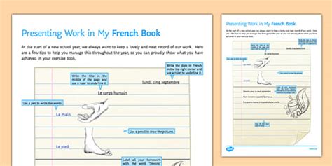 Presenting Work in my French Book Guide-French