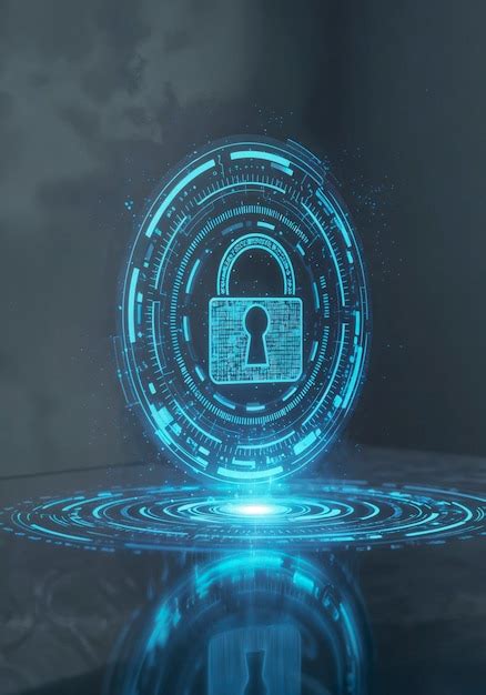 Cybersecurity concept: glowing lock in a futuristic design | AI ...