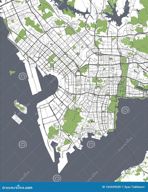 Map of the City of Shenzhen, China Stock Illustration - Illustration of ...