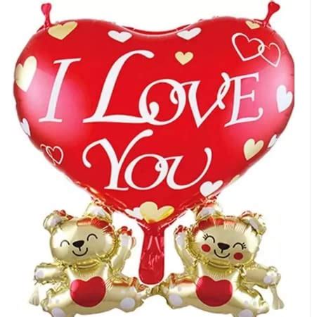 RSAAUD® 7pcs Heart Shaped Decorative Balloon/I Love You Heart Bear Foil ...