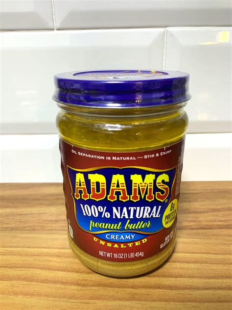 Adams 100% Natural Peanut Butter - Creamy (Unsalted), Food & Drinks ...
