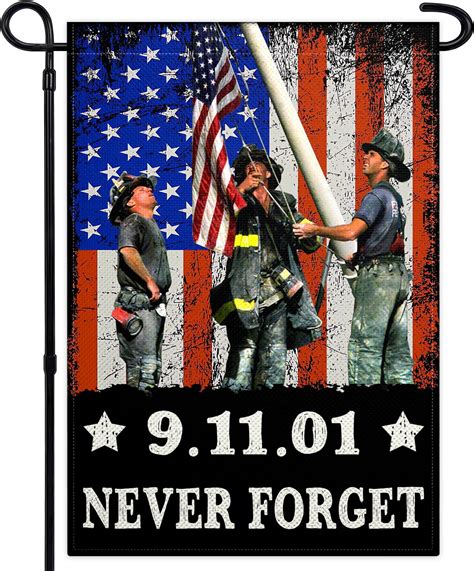 Amazon.com : 12x18 In American Never Forget 911 Garden Flag Double ...