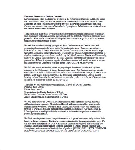 Marketing Plan Summary Example 的图像结果