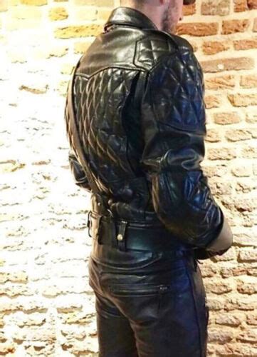 Buy Men's Real Thick Leather Bikers Jacket Quilted Panels & Back Biker ...