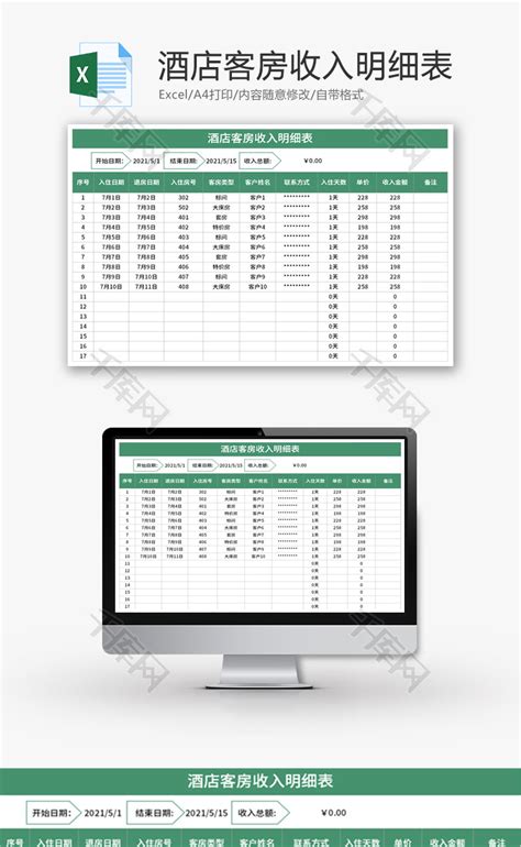 店铺日常收入成本明细表Excel模板_千库网(excelID：140145)