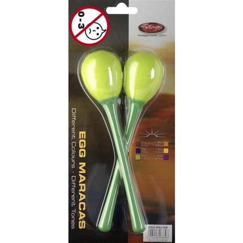 Stagg, Egg Maracas, Plastic L/1 1/4oz -Green EGG-MA L/GR (Pair) – Braganzas