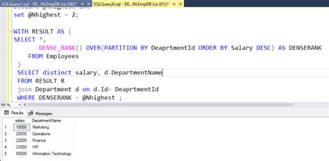 Image result for Oracle SQL Query for Getting Nth Highest Salary