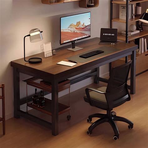 Image result for Simple Wood Computer Table