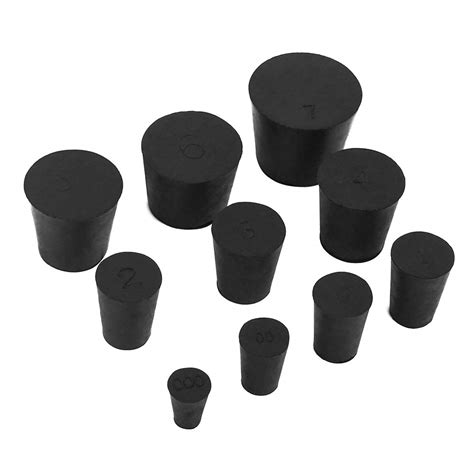 19 Pack (10 Assorted Sizes) 000# -7# Solid Rubber Stoppers : Amazon.in ...