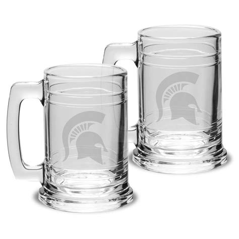 NCAA Michigan State Spartans Colonial Tankard- Set of 2, Clear, 15 oz ...