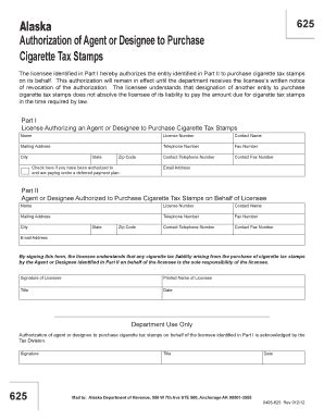AK Form 625 2012-2026 - Fill out Tax Template Online