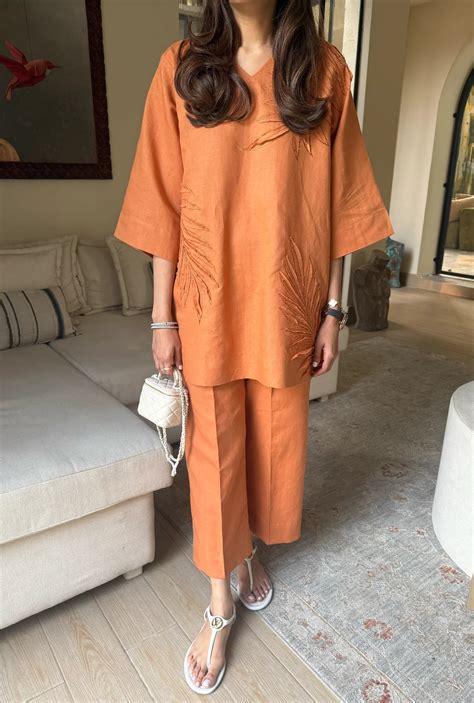 Eid ul Fitr Embroidered Pret '26 - Peach Tan Set – Nainpreet - The ...