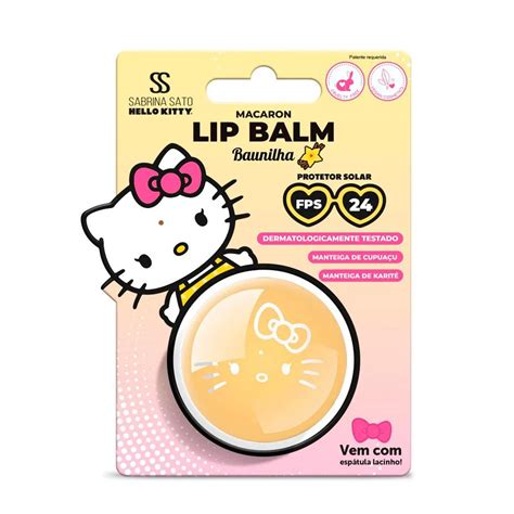 Lip Balm Macaron Sabrina Sato x Hello Kitty Baunilha FPS 24 8g ...