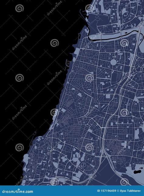Map of the City of Tel Aviv-Yafo,Tel Aviv-Jaffa, Israel Stock ...