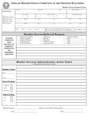 Fillable Online trinidad-rancheria Member ServiceReferral Request ...