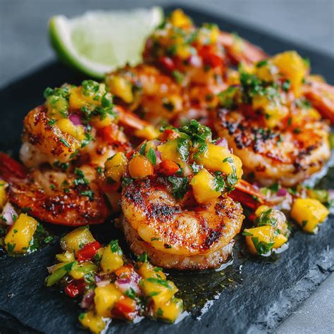 Easy Grilled Chili Lime Shrimp with Mango Salsa