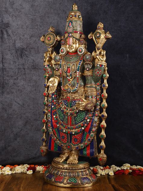Buy Divine Brass Tirupati Balaji Idol 48 inch - Budhshiv.com