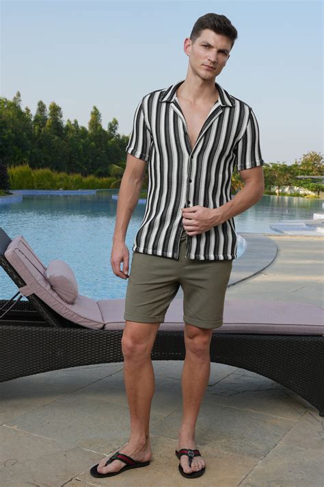 Allura - Striped Crochet Shirt - Black – POE.NET