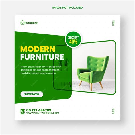 Furniture sale social media post design template | Premium PSD