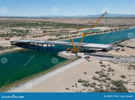 New Bridge Construction Over the Colorado, Bullhead City, Arizona Stock ...
