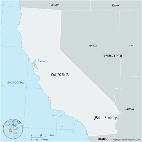 Palm Springs California Map Palm Springs California Street Map Poster