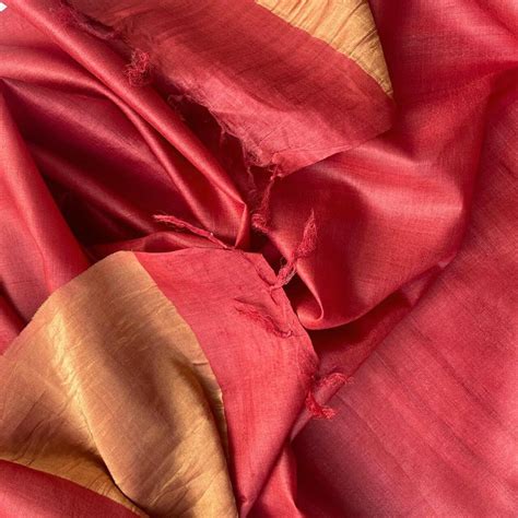 Rust Tussar Silk Zari Dupatta – anokherang