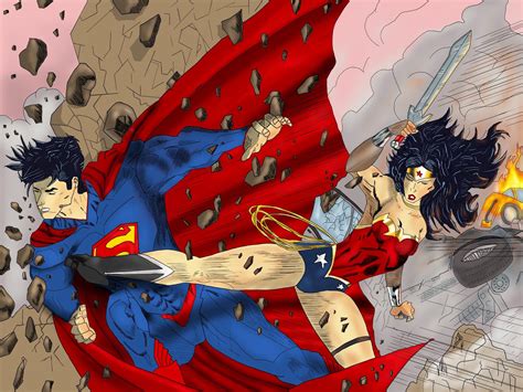 Superman vs Wonder Woman by MewieKai on DeviantArt