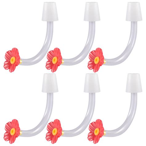6Pcs Hummingbird Feeders Accessories Flower Spouts Reusable Tube ...