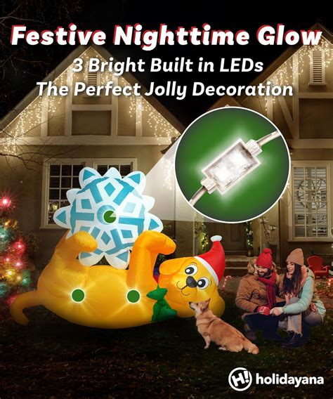 Holidayana Christmas Inflatables 6ft Dog Snowflake. India | Ubuy