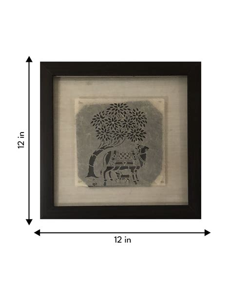 The Sacred Cow Kamdhenu with Calf in Sanjhi Art