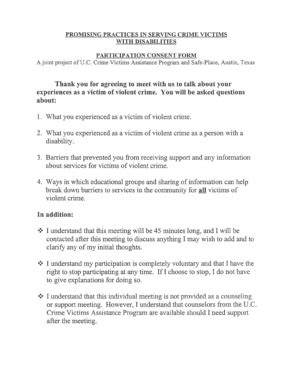 Fillable Online Promising Practices in Serving Crime Victims with ...