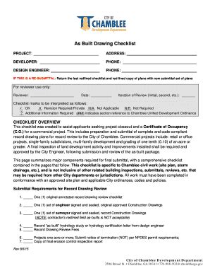 Fillable Online As Built Drawing Checklist - Chamblee GA Fax Email ...