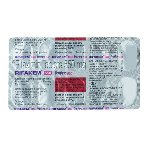Rifakem-550 Tablet 10's Price, Uses, Side Effects, Composition - Apollo ...