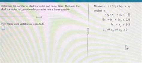 Image result for Values for Slack Variables