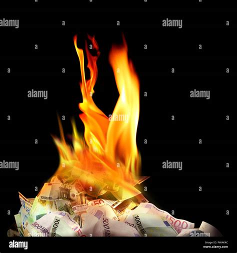 Money On Fire Black Background