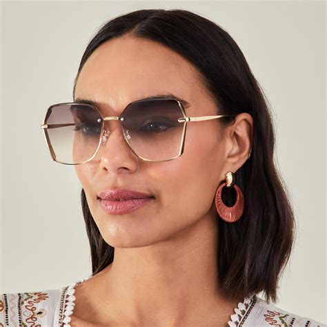 Accessorize London Women's Metal Bevelled Edge Sunglasses - Accessorize ...