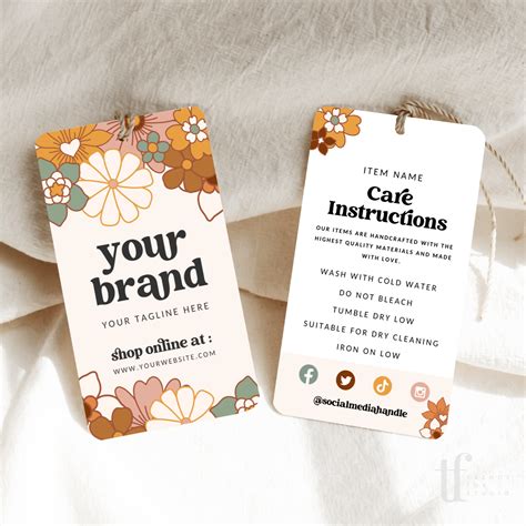 Hang Tag, Garment Swing Tag Canva Template | Dani | Business card design, Hang tag design, Price ...