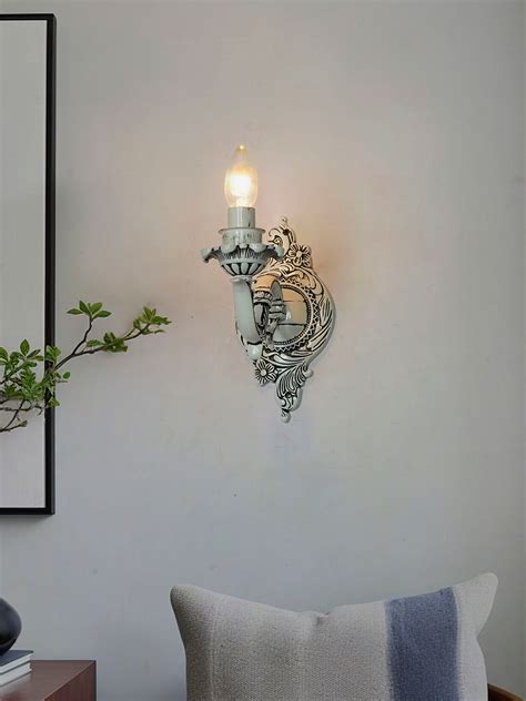 Traditional Swan Single Candle Wall Lamp in Antique White - Home Lighting