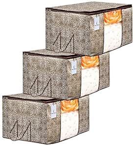 Kuber Industries Rectangular Metallic Printed 3 Piece Non Woven ...