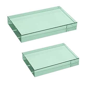 Rectangular Glass Slab Size 100x60x20mm (Pack of 2) : Amazon.in: Garden ...